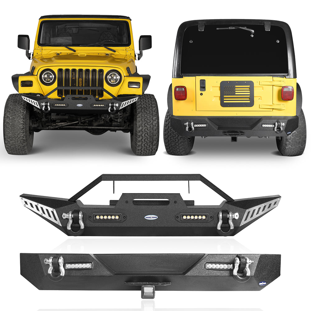 Jeep TJ Front and Rear Bumper Combo for 1987-2006 Jeep Wrangler TJ YJ - LandShaker 4x4 LSG.1009+LSG.1011 1