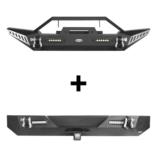 Jeep TJ Front and Rear Bumper Combo for 1987-2006 Jeep Wrangler TJ YJ - LandShaker 4x4 LSG.1009+LSG.1011 2