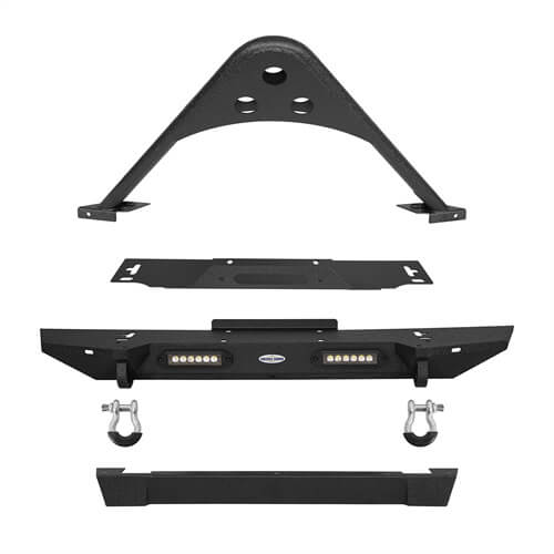 Jeep TJ Front and Rear Bumper Combo for 1987-2006 Jeep Wrangler TJ YJ - LandShaker 4x4 LSG.1013+LSG.1010 10