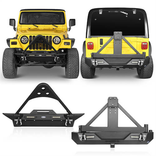Jeep TJ Front and Rear Bumper Combo for 1987-2006 Jeep Wrangler TJ YJ - LandShaker 4x4 LSG.1013+LSG.1010 1