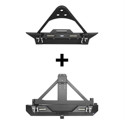 Jeep TJ Front and Rear Bumper Combo for 1987-2006 Jeep Wrangler TJ YJ - LandShaker 4x4 LSG.1013+LSG.1010 2
