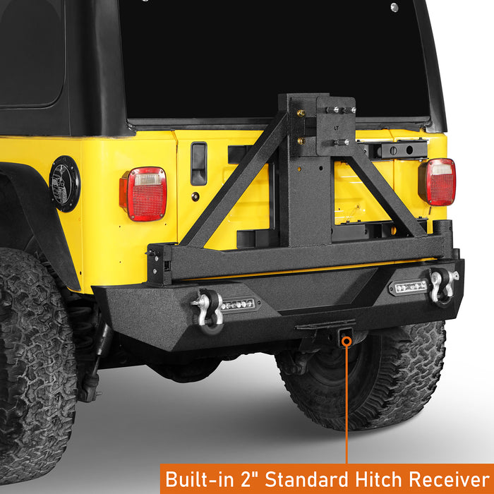 Jeep TJ Front and Rear Bumper Combo w/Tire Carrier for 1987-2006 Jeep Wrangler YJ TJ - LandShaker 4x4 LSG.1010+LSG.1011 10
