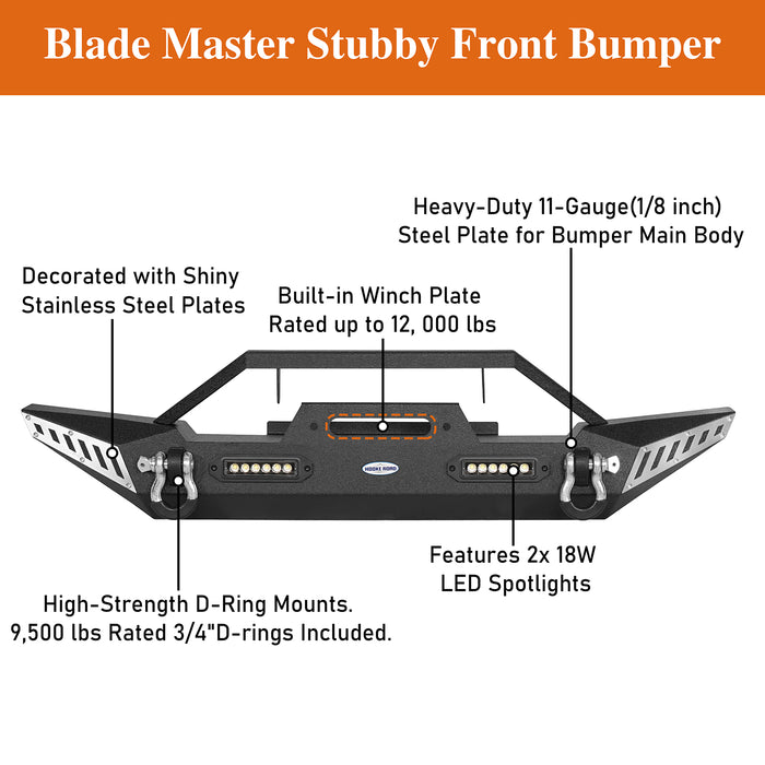 Jeep TJ Front and Rear Bumper Combo w/Tire Carrier for 1987-2006 Jeep Wrangler YJ TJ - LandShaker 4x4 LSG.1010+LSG.1011 12