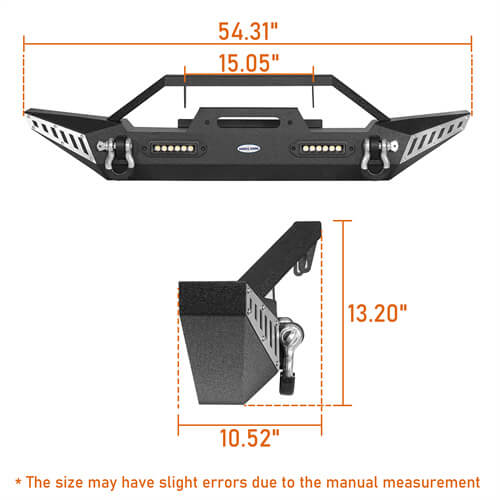 Jeep TJ Front and Rear Bumper Combo w/Tire Carrier for 1987-2006 Jeep Wrangler YJ TJ - LandShaker 4x4 LSG.1010+LSG.1011 17