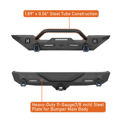 Different Trail Front & Rear Bumper Combo(07-23 Jeep Wrangler JK)-LandShaker