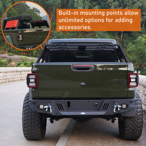 LandShaker Mid-size Trucks Overland Bed Rack  12.2" High for Jeep Gladiator JT & Ford Ranger & GMC & Chevrolet Colorado lsg9904s 12