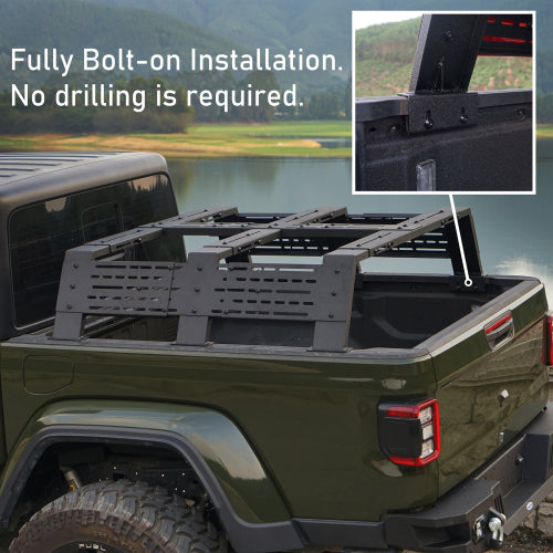 LandShaker Mid-size Trucks Overland Bed Rack  12.2" High for Jeep Gladiator JT & Ford Ranger & GMC & Chevrolet Colorado lsg9904s 8