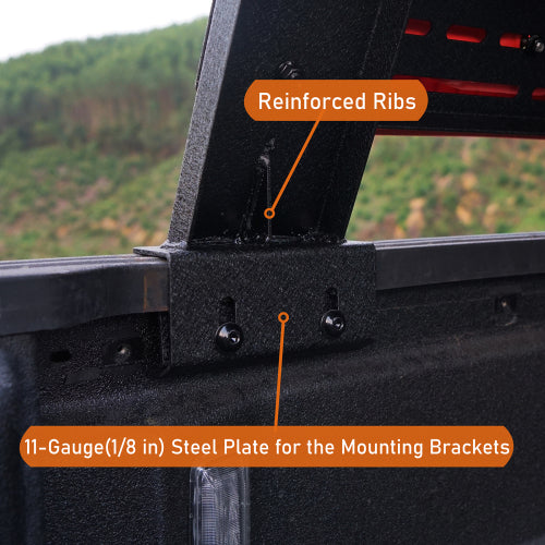LandShaker Mid-size Trucks Overland Bed Rack  12.2" High for Jeep Gladiator JT & Ford Ranger & GMC & Chevrolet Colorado lsg9904s 9