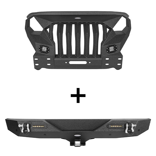 Jeep JL Mad Max Front Bumper & Rear Bumper for 2018-2022 Jeep Wrangler JL - LandShaker 4x4 LSG.3003+3021 2