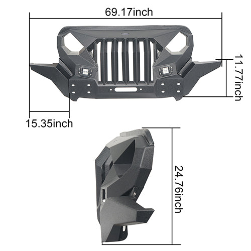 Jeep JL Mad Max Front Bumper & Rear Bumper for 2018-2023 Jeep Wrangler JL - LandShaker 4x4 LSG.3020+3003 22