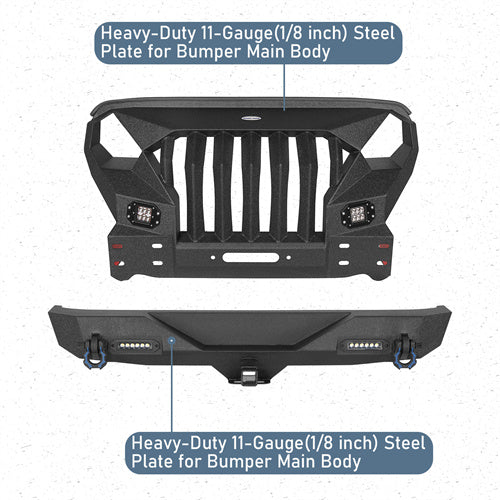 Mad Max Front Bumper & Rear Bumper(07-18 Jeep Wrangler JK)-LandShaker