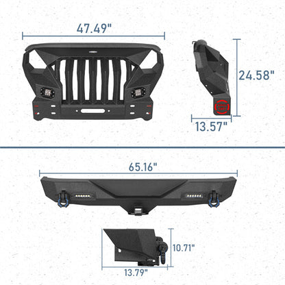 Mad Max Front Bumper & Rear Bumper(07-18 Jeep Wrangler JK)-LandShaker