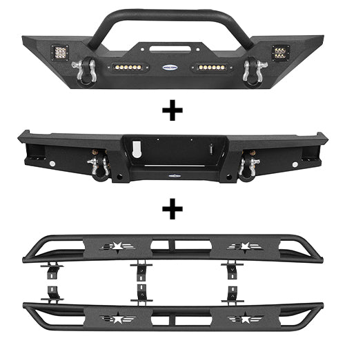 Jeep JT Mid Width Front Bumper / Rear Bumper / Side Steps for 2020-2023 Jeep Gladiator JT - LandShaker 4x4 LSG.3018+.7003+7002 2