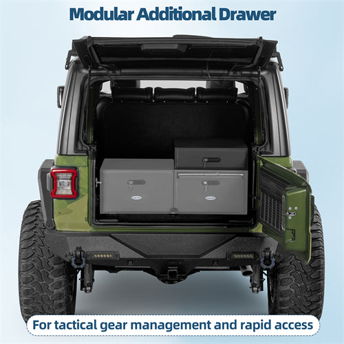 Modular Additional Drawer For 2015-2025 Jeep Wrangler JK & JL 4-Door & 2021-2025 Ford Bronco 4-Door - Landshaker4x4