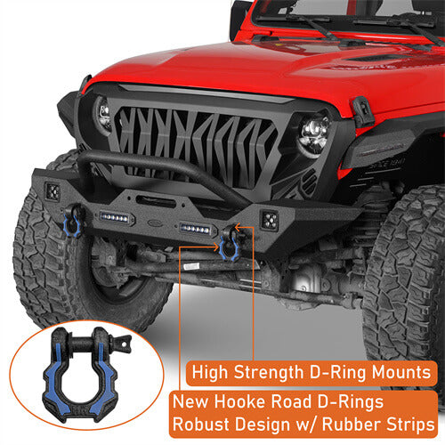 Steel Front Winch Bumper w/Accent Lighting For 2007-2025 Jeep Wrangler JK & JL & Gladiator JT - LandShaker