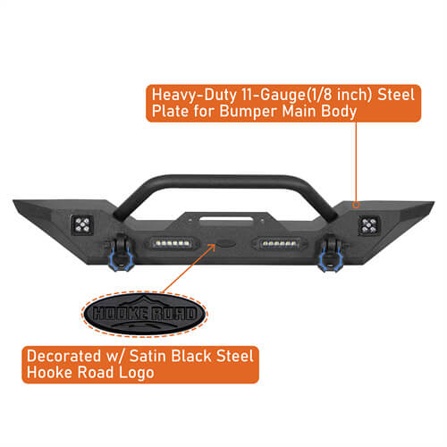 Steel Front Winch Bumper w/Accent Lighting For 2007-2025 Jeep Wrangler JK & JL & Gladiator JT - LandShaker