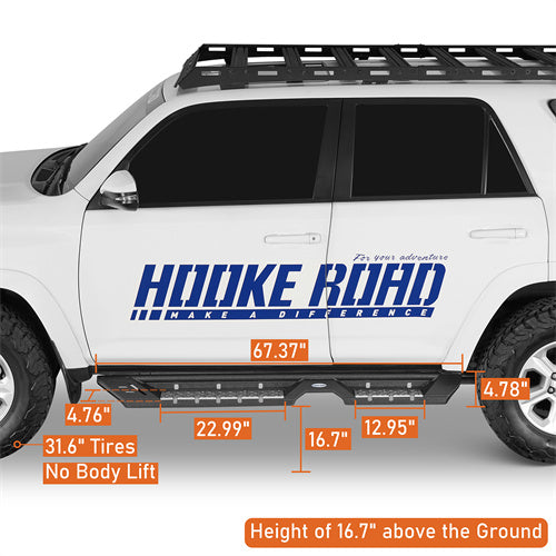 Nerf Side Step Bars For 2010-2024 Toyota 4Runner (Excluding Limited, Nightshade, TRD Sport & 10-13 SR5) - LandShaker4x4