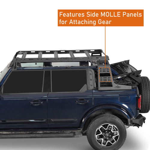 LandShaker Overland Aluminum Roof Rack for 2021-2023 Ford Bronco 4-Door Soft Top lsg8924s  11