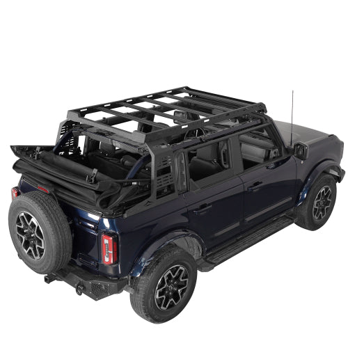LandShaker Overland Aluminum Roof Rack for 2021-2023 Ford Bronco 4-Door Soft Top lsg8924s  2