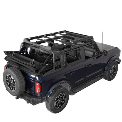 LandShaker Overland Aluminum Roof Rack for 2021-2023 Ford Bronco 4-Door Soft Top lsg8924s  2