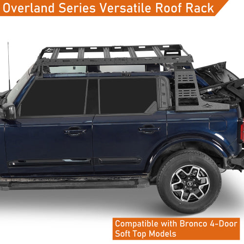 LandShaker Overland Aluminum Roof Rack for 2021-2023 Ford Bronco 4-Door Soft Top lsg8924s  8