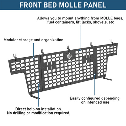 Front Bed MOLLE Panel For 2005-2023 Toyota Tacoma - Landshaker4x4