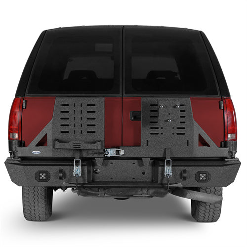 Aftermarket Rear Bumper w/ Dual Swing Arms For 1992-1999 Chevy Suburban Tahoe/GMC Yukon - Landshaker4x4