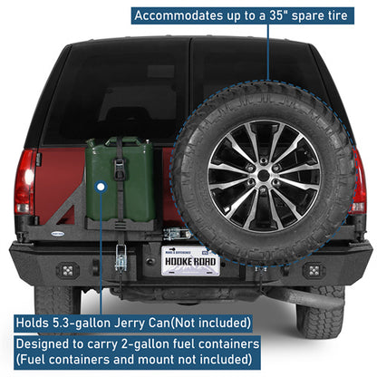 Aftermarket Rear Bumper w/ Dual Swing Arms For 1992-1999 Chevy Suburban Tahoe/GMC Yukon - Landshaker4x4