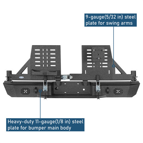Aftermarket Rear Bumper w/ Dual Swing Arms For 1992-1999 Chevy Suburban Tahoe/GMC Yukon - Landshaker4x4