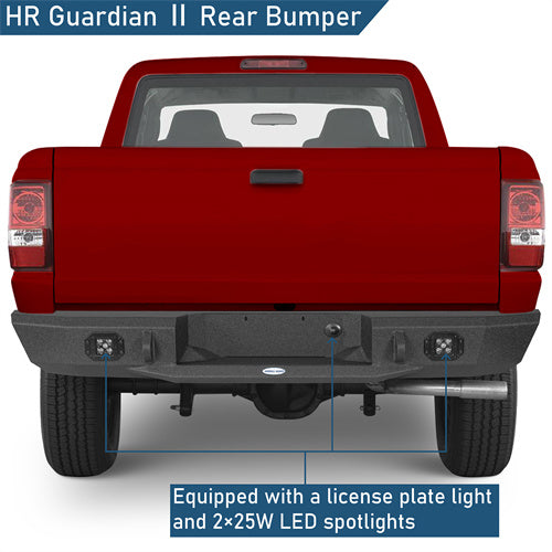Road Trip Rear Bumper w/ LED Spotlights For 1993-2011 Ford Ranger Fleetside - Landshaker4x4
