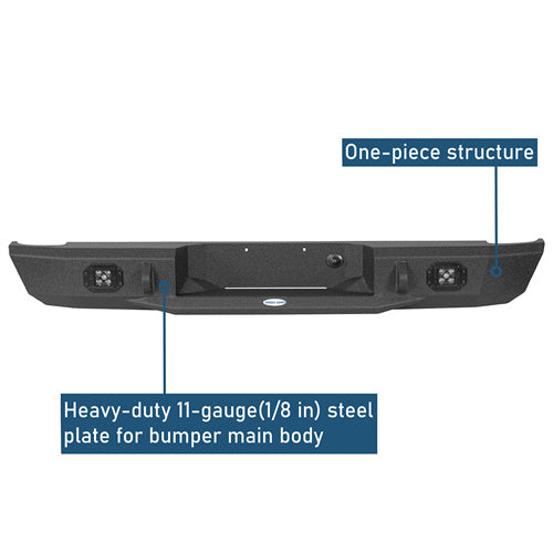Road Trip Rear Bumper w/ LED Spotlights For 1993-2011 Ford Ranger Fleetside - Landshaker4x4