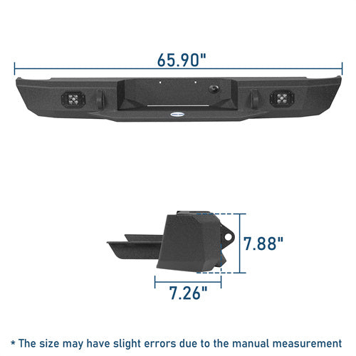 Road Trip Rear Bumper w/ LED Spotlights For 1993-2011 Ford Ranger Fleetside - Landshaker4x4