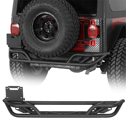 Tubular Rear Bumper For 1987-2006 Jeep Wrangler YJ TJ - Landshaker4x4