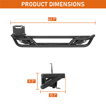 Tubular Rear Bumper For 1987-2006 Jeep Wrangler YJ TJ - Landshaker4x4