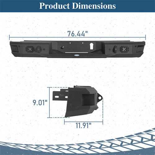 Aftermarket Rear Bumper For 2017-2024 Nissan Titan (Excluding Titan XD) - Landshaker4x4