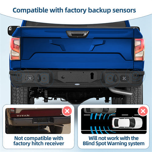 Aftermarket Rear Bumper For 2017-2024 Nissan Titan (Excluding Titan XD) - Landshaker4x4