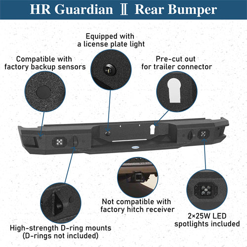 Aftermarket Rear Bumper For 2017-2024 Nissan Titan (Excluding Titan XD) - Landshaker4x4