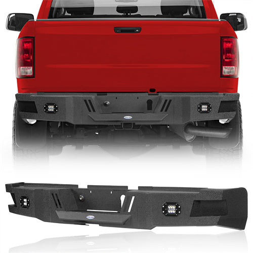 Road Trip Rear Bumper w/ LED White Floodlights For 2010-2018 Ram 2500 - LandShaker4x4