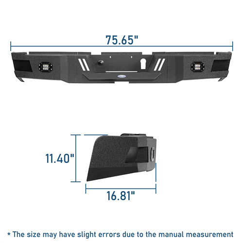 Road Trip Rear Bumper w/ LED White Floodlights For 2010-2018 Ram 2500 - LandShaker4x4