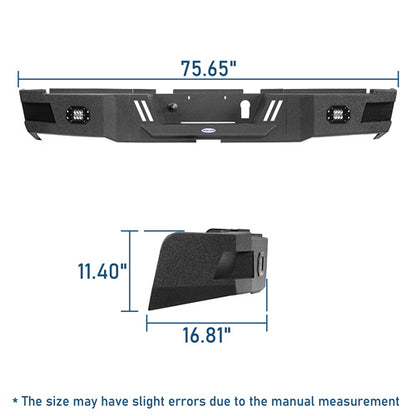 Road Trip Rear Bumper w/ LED White Floodlights For 2010-2018 Ram 2500 - LandShaker4x4