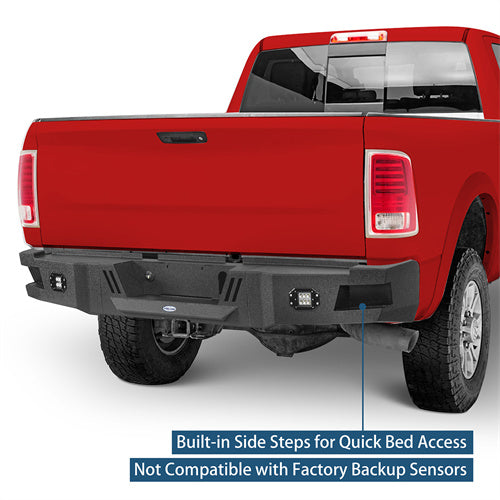 Road Trip Rear Bumper w/ LED White Floodlights For 2010-2018 Ram 2500 - LandShaker4x4