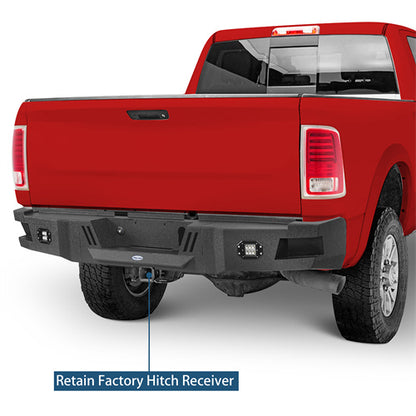 Road Trip Rear Bumper w/ LED White Floodlights For 2010-2018 Ram 2500 - LandShaker4x4