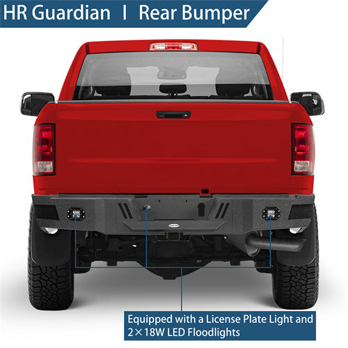 Road Trip Rear Bumper w/ LED White Floodlights For 2010-2018 Ram 2500 - LandShaker4x4