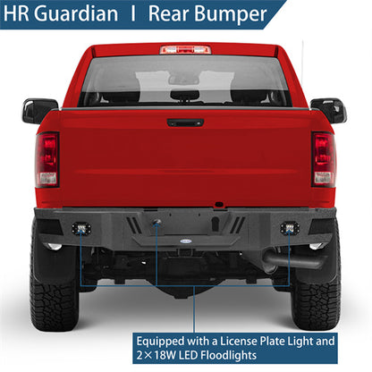 Road Trip Rear Bumper w/ LED White Floodlights For 2010-2018 Ram 2500 - LandShaker4x4