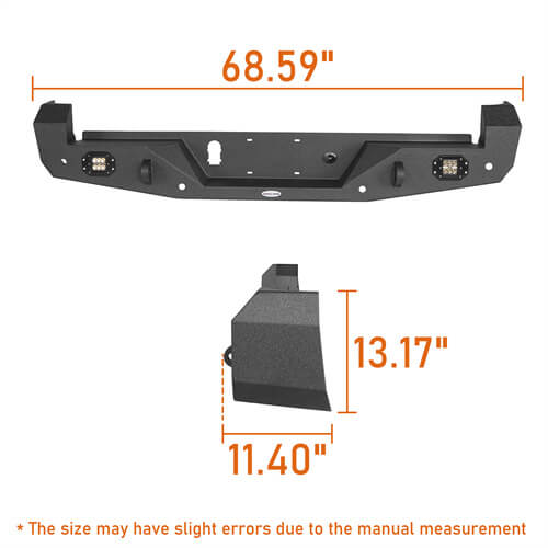 Toyota Tacoma Rear Bumper w/18W LED Floodlights for 2016-2022 Toyota Tacoma  - LandShaker 4x4 l4200s 9