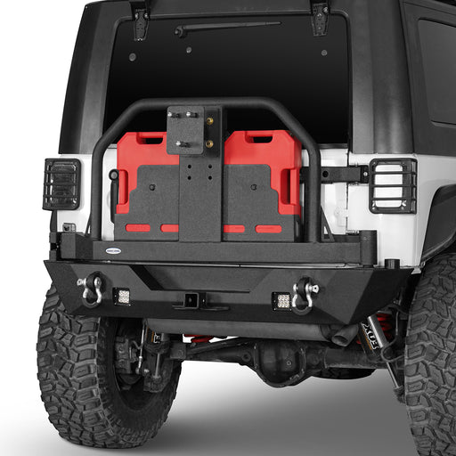 Rear Bumper With Rack Bar & Spare Tire Frame for 2007-2018 Jeep Wrangler JK - LandShaker 4x4 LSG.2015 3