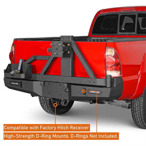 Rear Bumper w/Tire Carrier, Jerry Can Holder for 2005-2015 Toyota Tacoma  - LandShaker 4x4 ls4013 12