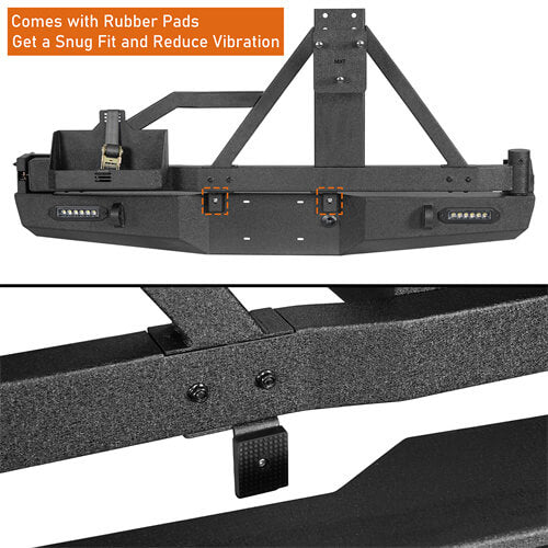 Rear Bumper w/Tire Carrier, Jerry Can Holder for 2005-2015 Toyota Tacoma  - LandShaker 4x4 ls4013 17