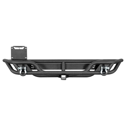 Road Trip Tubular Rear Bumper w/ License Plate Mount For 1997-2006 Jeep Wrangler TJ - LandShaker4x4