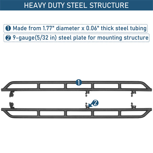 Tube Slider Rocker Guards For 2007-2021 Toyota Tundra CrewMax - Landshaker4x4